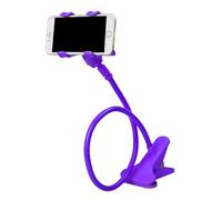 Gooseneck Phone Holder For Bed, Adjiustable Long Arm Lazy Mobile Stand, Flexible Arm Cell Phone Holder With Clip, 50CM Multipurpose Overhead Clamp For Table Kitchen Bedroom Desk
