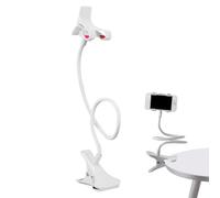 Gooseneck Phone Holder For Bed, Gooseneck Bedside Phone Holder Mount, Flexible Arm Adjustable Cell Phones Mount, Multifunctional Stable Bed Cellphone Clip For Table Kitchen Bedroom