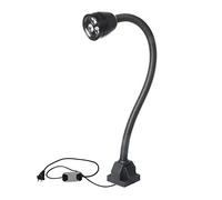 Gooseneck Stand LED Machine Work Lights, Waterproof Aluminum Alloy Equipment Tool Lamp Strong Magnetic Base 3w 220v For Lathe, CNC Milling Machine(Black)