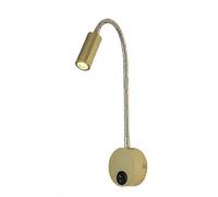 Gooseneck Wall Lamp Bedside Lamp 25-26 LED 3W 3000K Warm White, AC85-265V Wiring Type with Rotating Adjustable Gold