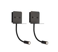 Gooseneck Wall Light LED Bedside Reading Wall Lamp Flexible Headboard Sconce, USB Charging Port, Focused Bed Reading Lamps Indoor Wall Wash Lights for Bedroom Study