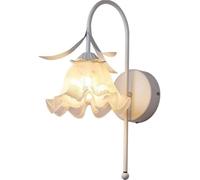 Gooseneck Wall Sconce with Green Flower Aent White E27 Wall Lamp Mid Century Vintage French Country Lighting for Kitchen Island Garden Restaurant Ambient Light