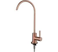 Gooseneck Water Filter Faucet for Kitchen Sink - Single Cold Water Purifier Easy-Install Stainless Steel Faucet in Elegant Rose Gold Finish