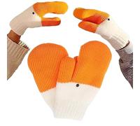 Gooses Gloves - Cute Duck Knitted Mittens With Warm Thermal Lining | Winter Silly Animal Gloves For Outdoor Activities Running Cycling And Daily Cold Protection Present For Girl Friend Women
