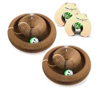 Goosheep 2Pack Magic Organ Cat Scratcher Toy,Accordion Design with Strong Magnet,Space Saving Cardboard Scratching Pad for Indoor Cats