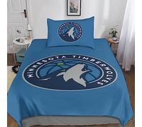 GOOSMI Minnesota Timberwolves Duvet Cover For Boys Girls Bedding Set 3D Print NBA Team Logo Comforter Cover Soft Microfiber Quilt Cover with Pillowcase And Zipper 2 Pieces Set Single(135x200cm)