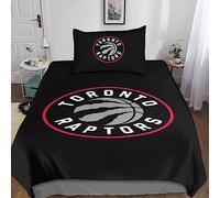 GOOSMI Toronto Raptors Duvet Cover For Boys Girls Bedding Set 3D Print NBA Team Logo Comforter Cover Soft Microfiber Quilt Cover with Pillowcase And Zipper 2 Pieces Set Single（135x200cm）