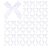 Gootaimi 100 PCS White Bows, 3 Inch White Bow for Party Decorations, Small Bows for Crafts, Gift Wrapping Bow, for DIY Sewing, Flowers Bakery Wrapping, Wedding Birthday Christmas Decorations