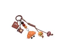 GOOTHDY Appetizing Molded Keychain Mixture Rosin Bag Charm Thin Decorative Present for Kids Adults Lovely Hamburger Keychain
