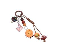 GOOTHDY Appetizing Molded Keychain Mixture Rosin Bag Charm Thin Decorative Present for Kids Adults Lovely Hamburger Keychain