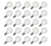 GOOTHY G40 Replacement Bulbs, 120V 5W Incandescent Light Bulbs, E12 Candelabra Base, 1.5 Inch Clear Globe Replacement Light Bulbs for Indoor Outdoor String Lights, Warm White -25 Pack