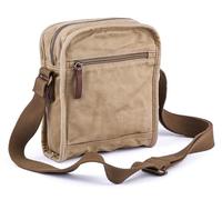 GOOTIUM Small Canvas Cross Body Messenger Bag,Khaki