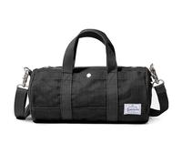 Gootium Washed Canvas Crossbody Bag - Small Barrel Style Shoulder Bag, Vegan Cotton Satchel with Top Handles, Compact Everyday Carry, Black