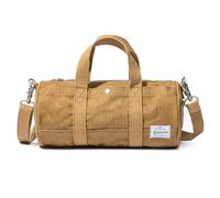 Gootium Washed Canvas Crossbody Bag - Small Barrel Style Shoulder Bag, Vegan Cotton Satchel with Top Handles, Compact Everyday Carry, Camel