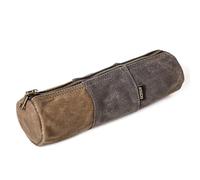 GOOTIUM Waxed Canvas Pencil Pouch - Vintage Zippered Stationery Organizer for Pens, Pencils, and Accessories Handmade Multi-Purpose Utility Case, Taupe