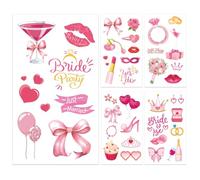 GooTPa Rose Pink Bride to Be Temporary Tattoos - 10 Sheets Hen Bachelorette Party Accessories Tattoos Stickers Bridal Photo Props Gift Bags Decors for Bridal Shower Party Events