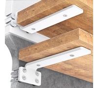 Goovilla Shelf Bracket, Heavy Duty Floating Shelf Brackets 10 inch Long, 6 Pack Brackets for Shelves, White Coated Metal Wall Shelf Support Brackets with 1/5 Inch Thick and 160 lb. Load Capacity