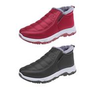 Goowafur Booties for Wide Ankles,Warm Water Resistant Wide Width Ankle Boots - Slip Boots for Couples, Fashion Boots for Indoor and Outdoor, Winter Booties for Middle Age and Elderly