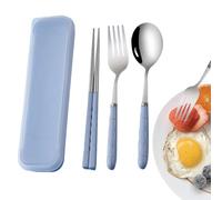 Goowafur Camping Utensils,Stainless Steel Chopsticks Spoon Fork - Travel Utensils Case,for Home Wedding Party Picnic Outdoor College Travel Daycare Road Trip,