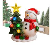 Goowafur Christmas Statue,Lighted Desktop Christmas Tree Snowman Statue - Tabletop Sculpture for Party Desk Study Bookcase Window Sill Dressing Table Bedside Living Room Bedroom Bookshelf