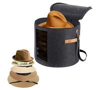Goowafur Cowboy Hat Box | 19" D X 17" H Hat Container Storage Case | Portable Hat Container Storage with Dustproof Lid, Large Capacity Hat Organizer Hat Case with Visible Translucent Front
