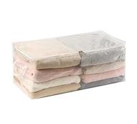Goowafur Foldable Blanket Storage Bins - Clear Storage Bags Closet Organizers,Large Storage Containers with Handle, Wardrobe Storage Organizer, Foldable Storage Bags for Clothes
