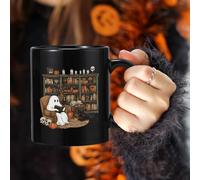 Goowafur Halloween Mug - Pumpkin Ceramic Cute Halloween Mug | 400ml Spooky Ergonomic Handle Teapot for Kitchen Dorm Fall Thanksgiving Travel Camping