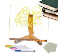 Goowafur LED Acrylic Message Board,Multifunctional Message Writing Board - LED Note with Stand, Light Up, Glowing Drawing Writing for Kids Teens