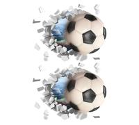 Goowafur Soccer Decals for Boys Room - Broken Soccer Ball Wall Stickers - Wall View Home Decal, Adhesive Print Poster for Kids Room, Living Room, Nursery Boys Bedroom