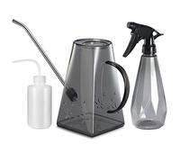 Goowin 1.4 L Watering Can for Indoor/Outdoor Plants, with Bonus 500 mL Spray Bottle & 250 mL Squeeze Bottle (Grey)