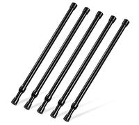 GOOWIN 40-70cm Tension Rod,5 Pcs Tension Rods for Curtains,No Drilling Spring Adjustable Small Tension Rod for Curtain,Bookshelf,Cupboard,Wardrobe Bar(Black/Diameter:16mm)