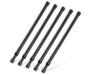 GOOWIN 40-70cm Tension Rod,5 Pcs Tension Rods for Curtains,No Drilling Spring Adjustable Small Tension Rod for Curtain,Bookshelf,Cupboard,Wardrobe Bar(Black/Diameter:16mm)