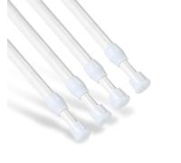 Goowin 4Pcs Tension Rod, 70-120 cm Tension Rods for Windows, No Drilling Rustproof Spring Adjustable Tension Curtain Rod for Doors Windows Wardrobe Bars, Drying Support Rods(White)
