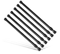 Goowin 6Pcs Tension Rod, 40-70cm Tension Curtain Rod, No Drilling Rustproof Spring Small Tension Rod, Adjustable Tension Rods for Closet, Kitchen, Cupboard, Wardrobe, Bookshelf (Black)