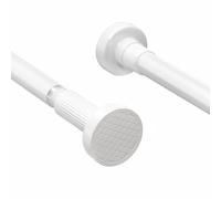 Goowin Extendable Shower Curtain Pole 82 to 165cm,No Drill Telescopic Pole,25mm Pipe Diameter,Multi-Purpose for Bathroom, Kitchen, Wardrobe(White)