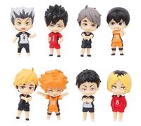 Gooyeh 8pcs Anime Figure Shoyo Hinata Figure and Tobio Kageyama Action Figure Kotaro Bokuto/Kozume Kenma/Miya Osamu Cute Action Figure Model Ornament 7.5 cm