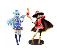 Gooyeh Konosuba God's Blessing on This Wonderful World Anime Figure Magic Girl Megumin and Aqua Figures Statue Model Ornament Collection Gift 20 cm Pack of 2