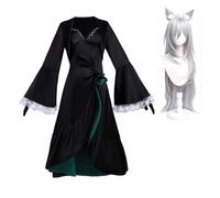 Gooyeh Sunaōkami Shiroko Cosplay Costume Dark Gothic Gown Full Set | Anime Game Character Role Play Outfit for Women, Halloween Carnival Party Fancy Dress