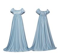Gooyeh Victorian Ball Gown Ladies Medieval Regency Dress Vintage Dress Dress Dress Ladies Gala Festival Party dressartistic Vintage Ribbon Ruffle Puff Sleeve Dress Blue