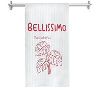 GOOZHO Inspirational Italian Kitchen Towels, Trendy Red Italian Bellissimo Hand Gesture Dish Tea Towels for Kitchen Decor, Encouragement Gifts Hand Towel for Bathroom Decor, 16x24 Inches