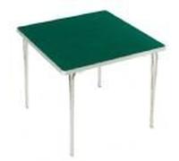 Gopak Folding Card Table, Green Baize Top, Aluminium Legs, 89 x 70 x 89 cm