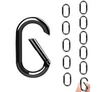 Gopal 12Pcs Small Carabiner Clip: 1.15in Tiny Oval Clasp Carabiners - Spring O Ring Hook Chain Connector - Zinc Alloy Mini Purse Keychain Clips Replacement, Multi-use for Bag Dog Tag Paracord Lanyard