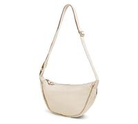 GoPaw Crescent Bag for Women, Nylon Half Moon Bag Women Crossbody Bag with Adjustable Strap, Solid Color Dumpling Bag Portable Crescent Purse for Daily Use(Beige)