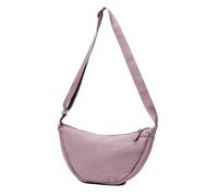 GoPaw Crescent Bag for Women, Nylon Half Moon Bag Women Crossbody Bag with Adjustable Strap, Solid Color Dumpling Bag Portable Crescent Purse for Daily Use(Yam Purple)