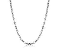 GoPaw Mens Necklace Silver Chain,Silver Chain Necklace For Men,Mens Necklace Silver Chain Cuban,2/3/4/5/6 MM Cuban Chain Mens Silver Chain,46/51/56/61/66/71 CM Length, Silber-2MM Breit
