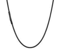 GoPaw Snake Chain Necklace, 2/3/4mm Stainless Steel Men's Necklaces Chain, Silver Chains Necklace Men, Black Thin Snake Necklaces with Sturdy Clasp, for Adding a Pendant (Black-4mm, 56)