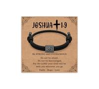 Gopbrer Adjustable Beaded Cross Bracelet for Boys Men Kids, Easter Graduation Christian Valentines Day Christmas Birthday Baptism Gifts for Boys Teens Son Grandson Nephew, Adjustable, Rope,Stainless