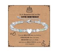 Gopbrer Bracelets for Girls, 9th 10th 12th 13th 16th 18th Birthday Gift for Girls, Birthday Jewelry Gift for Daughter Granddaughter Niece, Stainless Steel Bracelets for Teenage Girl, 20cm, Stainless