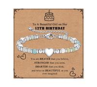 Gopbrer Bracelets for Girls, 9th 10th 12th 13th 16th 18th Birthday Gift for Girls, Birthday Jewelry Gift for Daughter Granddaughter Niece, Stainless Steel Bracelets for Teenage Girl, 20cm, Stainless