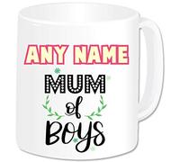 GOPERSONALISED Gifts for Mum - Personalised Mummy Mum of Boys Mug Coffee Cup - Great Mum Gifts for Mother’s Day Birthday Christmas from Son Husband